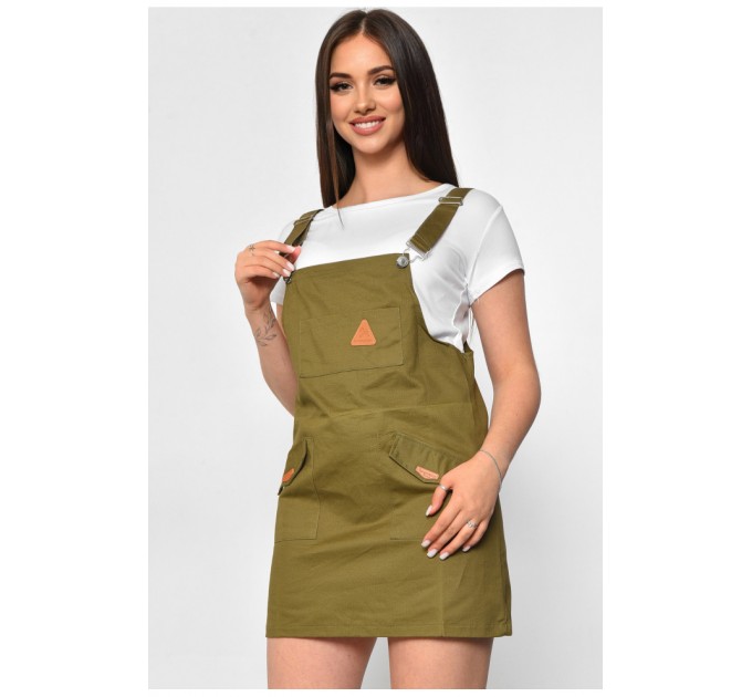 Сарафан жіночий кольору хакі 180044L