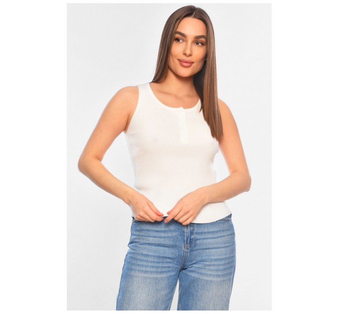 Майка жіноча трикотажна білого кольору 180074L