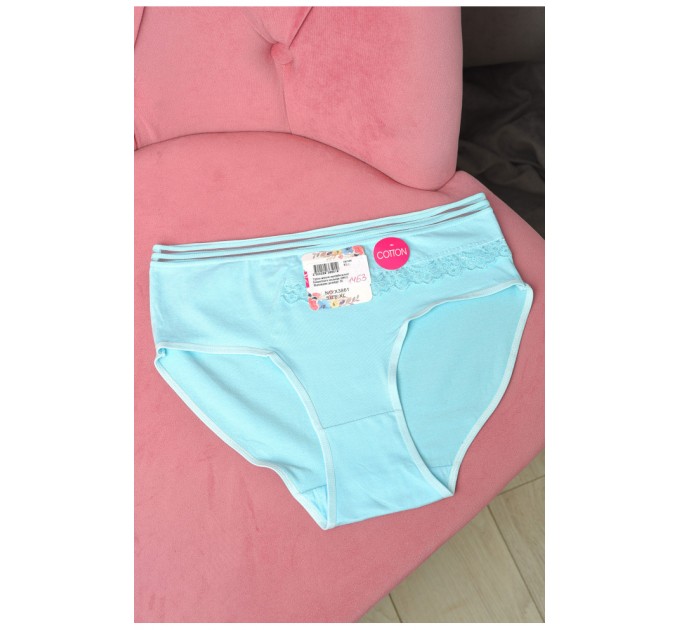 Труси жіночі напівбатальні блакитного кольору 181066L