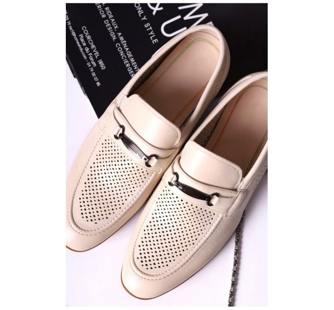 Туфлі чоловічі бежевого кольору 181940L