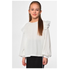 Подростковая блузка для девочки белого цвета 182633L