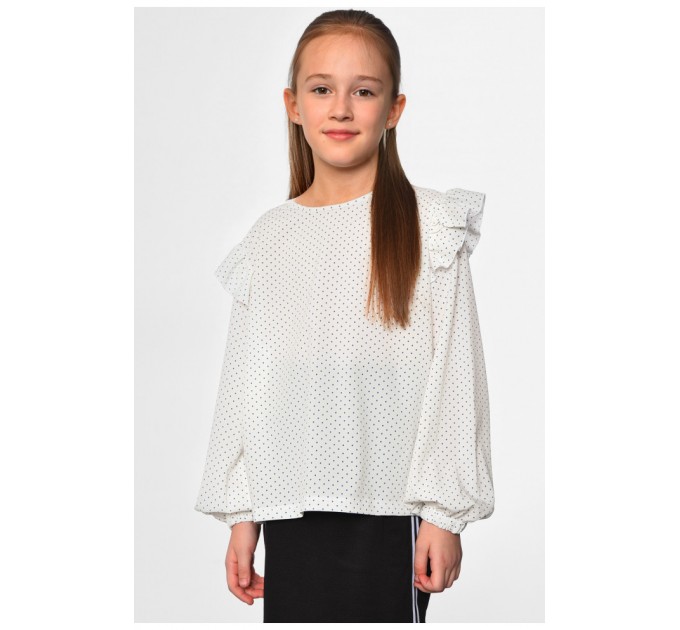 Подростковая блузка для девочки белого цвета 182633L