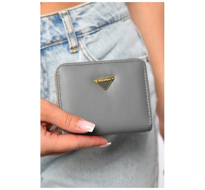 Гаманець жіночий з екошкіри сiрого кольору 182634L