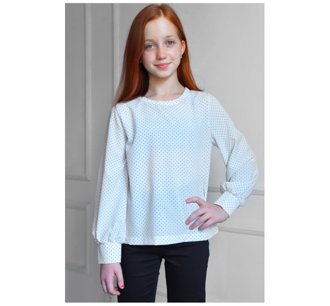 Подростковая блузка для девочки белого цвета 182636L