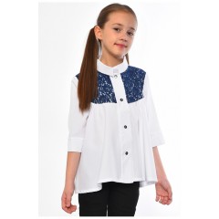 Детская рубашка для девочки белого цвета 182850L