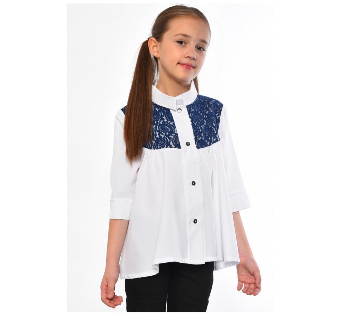 Детская рубашка для девочки белого цвета 182850L