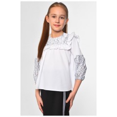 Детская блузка для девочки белого цвета 182852L