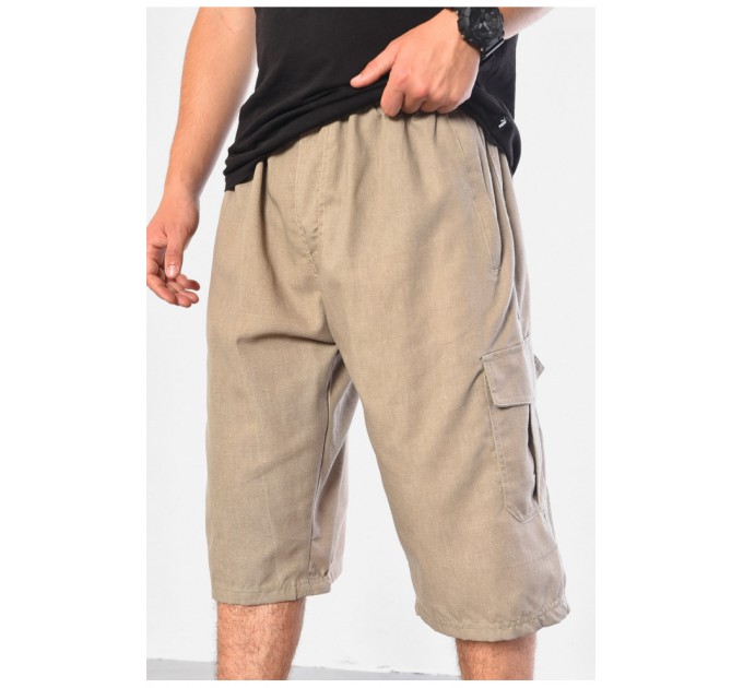 Бриджи мужские полубатальные бежевого цвета 183162L.