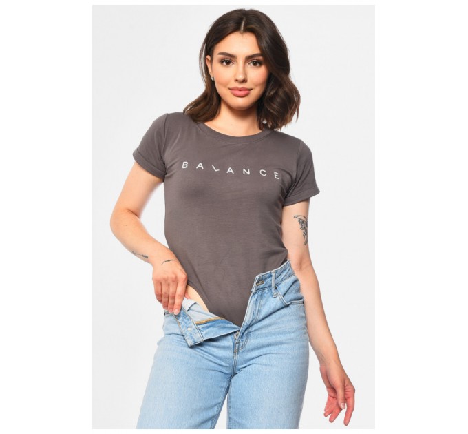 Боди женское темно-серого цвета 183876L