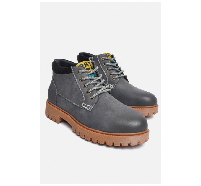 Ботинки мужские демисезонные серого цвета 184348L