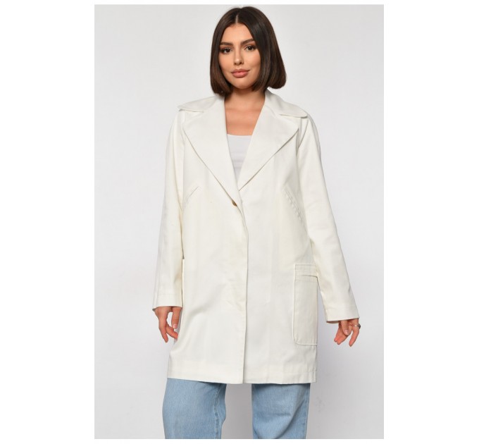 Пальто жіноче білого кольору 184427L