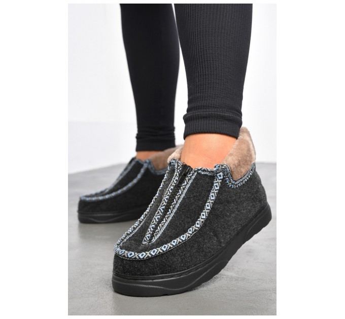 Бурки жіночі на хутрі чорного кольору 184616L