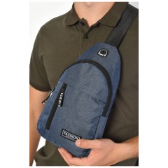 Бананка чоловіча текстильна синього кольору 185372L Бананка чоловіча текстильна синього кольору 185372L