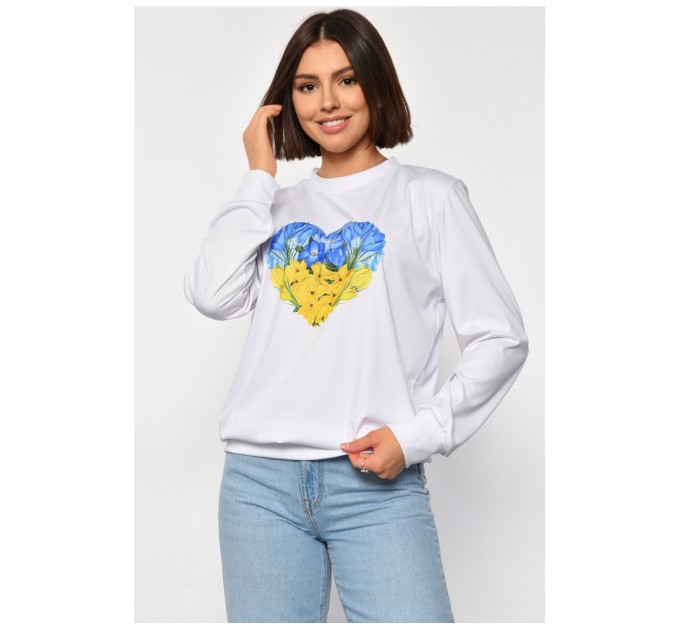 Світшот жіночий з малюнком білого кольору 185594L