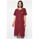 Халат жіночий батальний з принтом бордового кольору 185801L