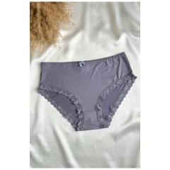 Труси жіночі напівбатальні сірого кольору 186319L