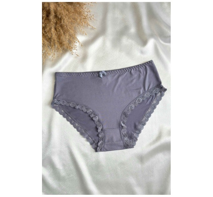 Труси жіночі напівбатальні сірого кольору 186319L