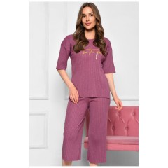 Костюм домашний женский хлопковый темно-розового цвета 186358L