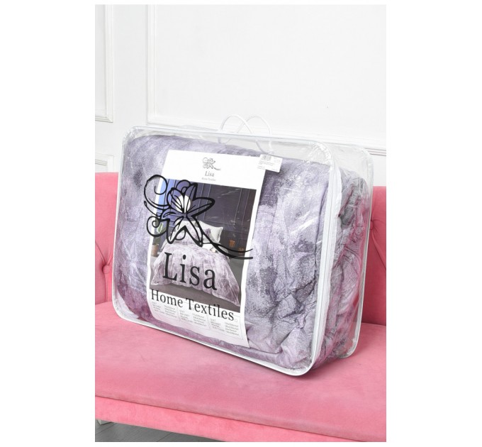 Комплект постільної білизни з ковдрою бузкового кольору півторка 186521L