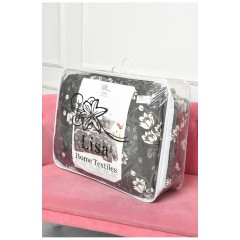 Комплект постільної білизни з ковдрою темно-сірого кольору півторка 186522L Комплект постільної білизни з ковдрою темно-сірого кольору півторка 186522L