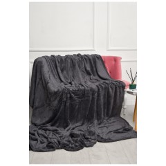 Плед однотонный графитового цвета размер 220*240 186587L