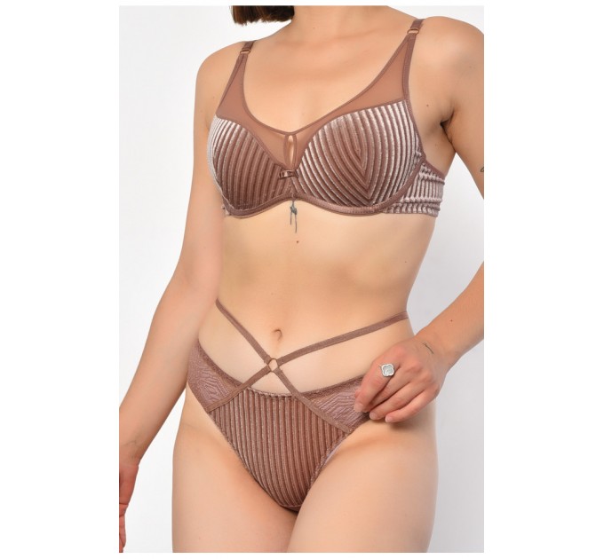 Комплект женский черно-бежевого цвета чашка С 186626L