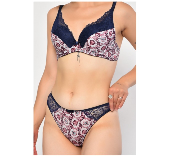 Комплект жіночий синього кольору з принтом чашка В 186647L