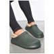 Калоші жіночі утеплені кольору хакі 186925L