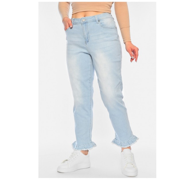 Джинси жіночі блакитного кольору 187213L