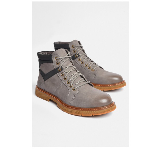 Черевики чоловічі демісезонні сірого кольору 187241L