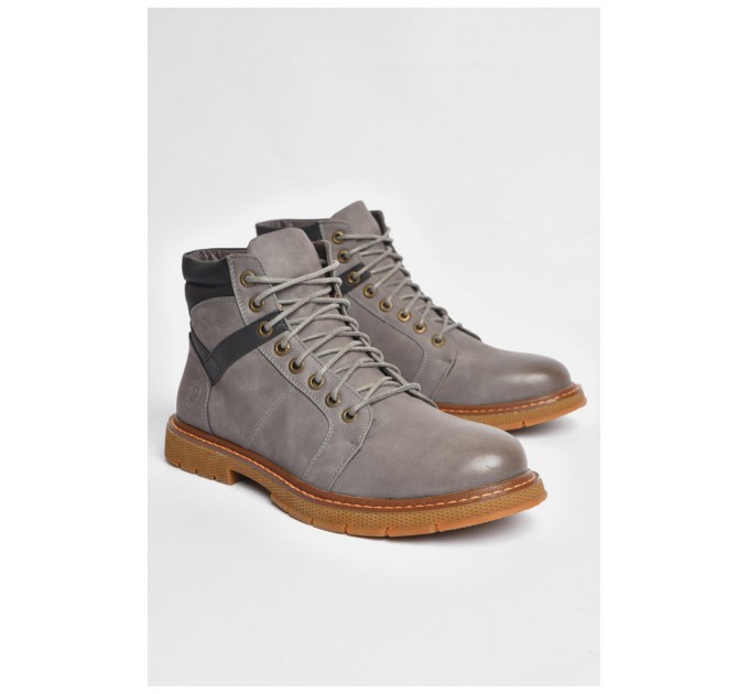 Черевики чоловічі демісезонні сірого кольору 187290L