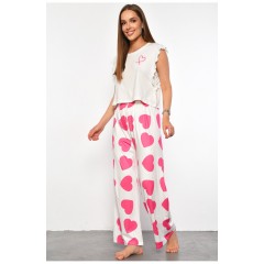 Женская пижама белого цвета с принтом 187379L
