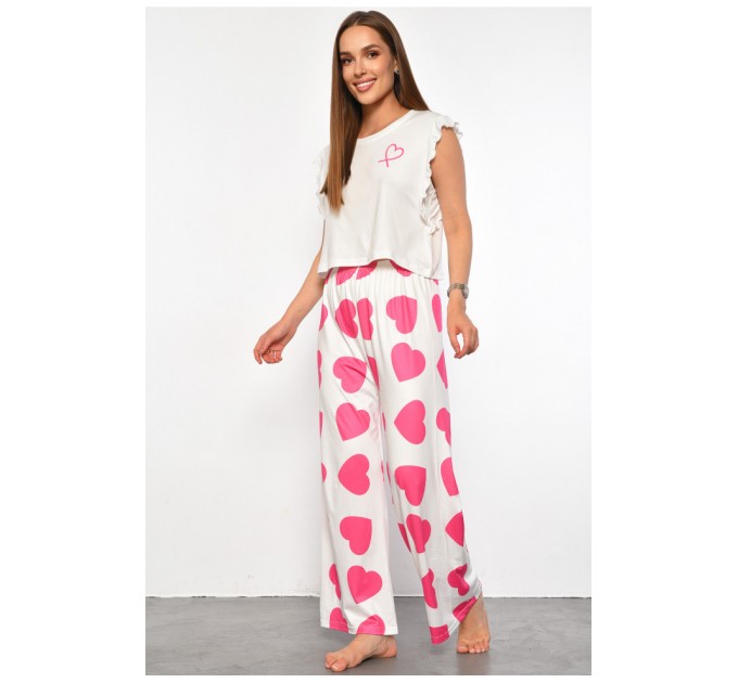 Женская пижама белого цвета с принтом 187379L