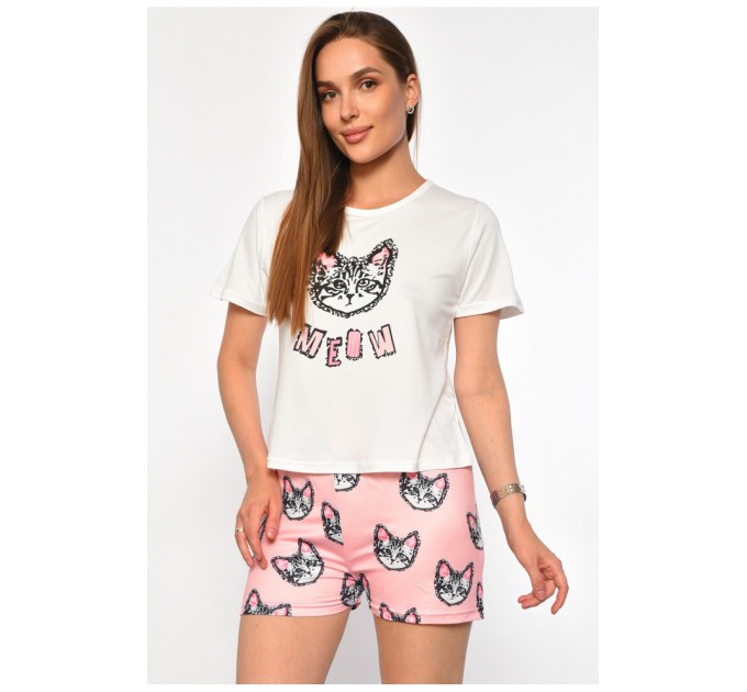 Женская пижама белого цвета с принтом 187389L