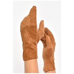 Рукавички жіночі текстильні сенсорні теракотового кольору 187510L