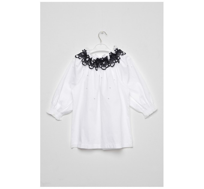 Блуза підліткова для дівчинки білого кольору 187556L