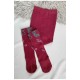 Колготи дитячі для дівчинки бордового кольору 187615L Колготи дитячі для дівчинки бордового кольору 187615L