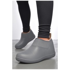 Калоші жіночі утеплені темно-сірого кольору 187707L