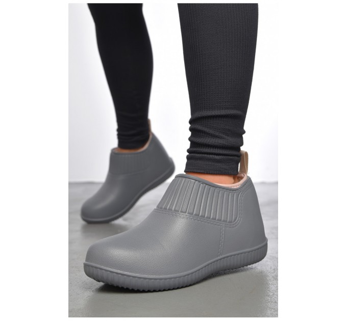 Калоші жіночі утеплені темно-сірого кольору 187707L