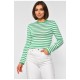 Женская кофта трикотажная в полоску зеленого цвета 187773L