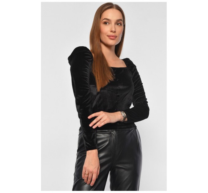 Кофта женская велюровая черного цвета 187789L