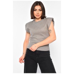 Жилет трикотажний жіночий сірого кольору 187931L