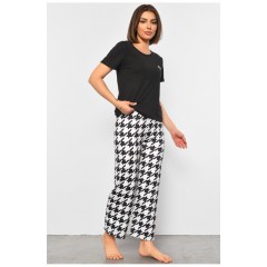Піжама жіноча чорно-білого кольору з написом 188041L