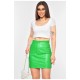 Женская юбка с эко кожей зеленого цвета 188224L