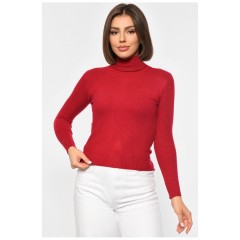 Гольф женский однотонный бордового цвета 188251L