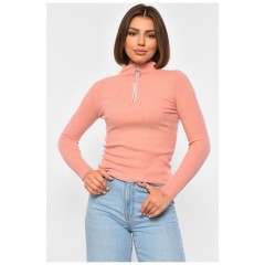 Гольф жіночий однотонний з замком пудрового кольору 188257L