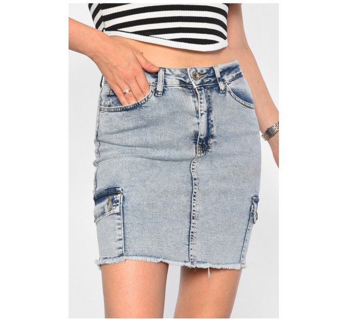 Спідниця жіноча джинсова блакитного кольору 188393L