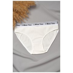 Труси жіночі молочного кольору з написом 188645L