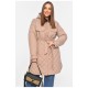 Куртка жіноча напівбатальна демісезонна темно-бежевого кольору 188909L