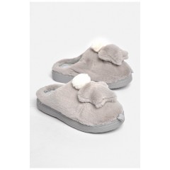 Капці дитячі сірого кольору на хутрі 189042L